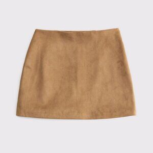 The A&F Scarlett Vegan Suede Mini Skort in Brown / Toasted Taupe | Suede Skirt